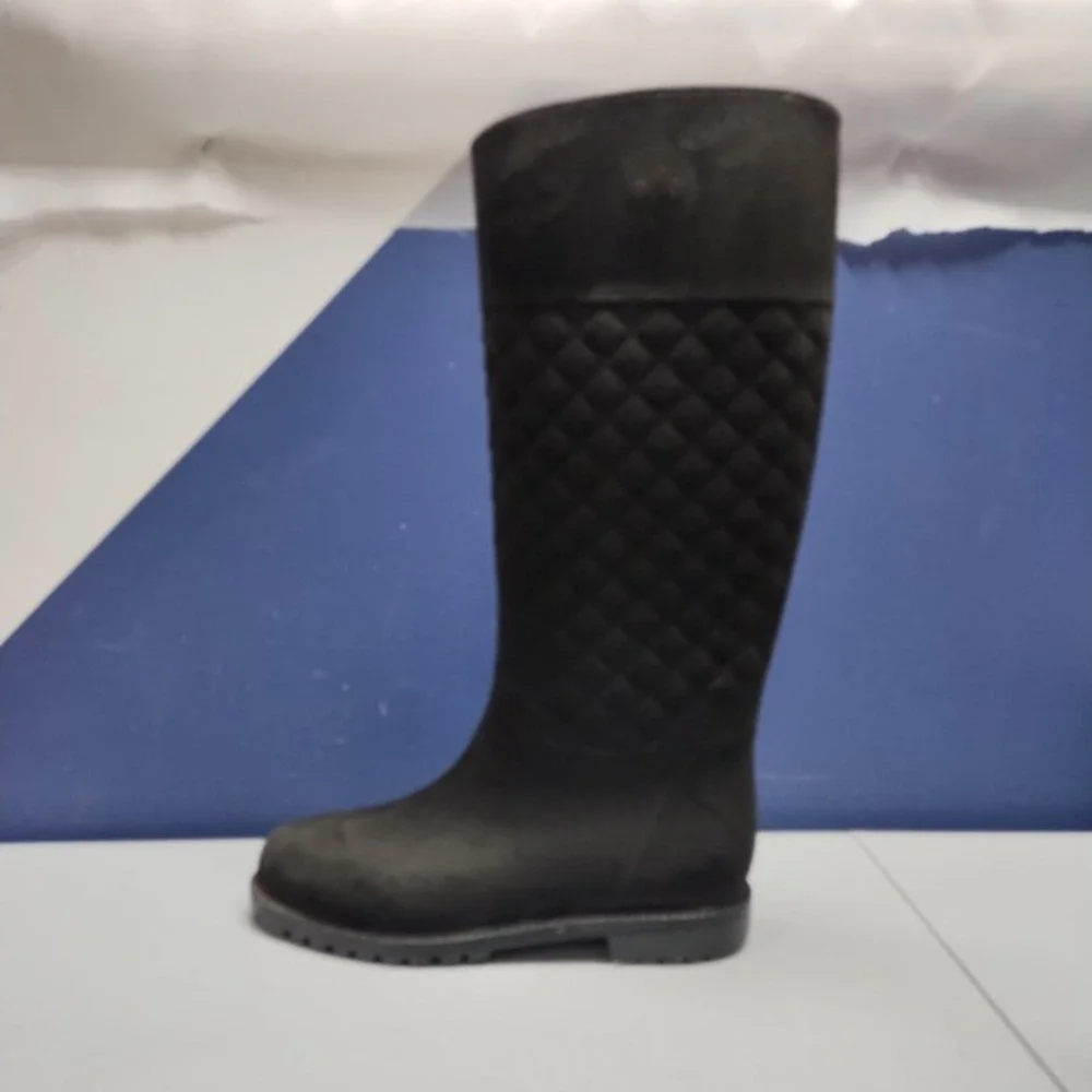 Tommy Hilfiger Babette Tall Rain Boots Womens US Size 9M Black‎ Quilted Pull On